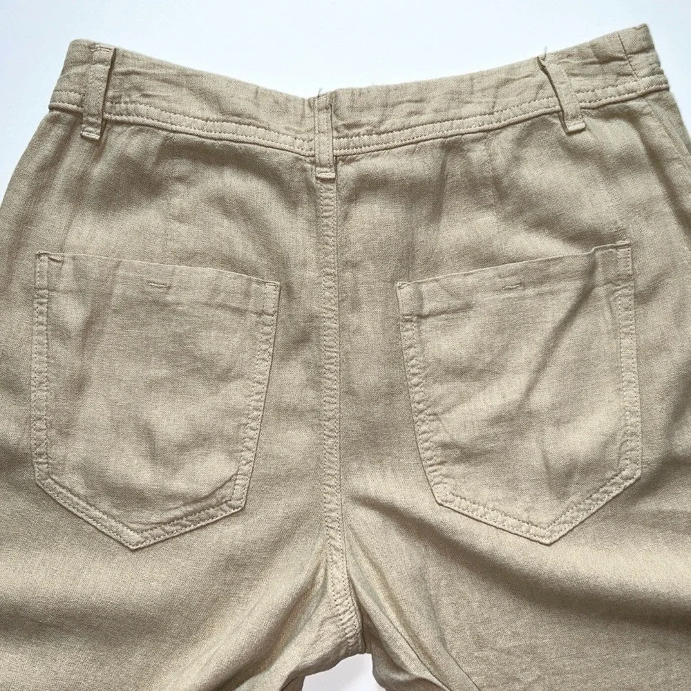 NWT Zara Woman's Linen Blend Wide Straight‎ Tailored Leg Pants Small
